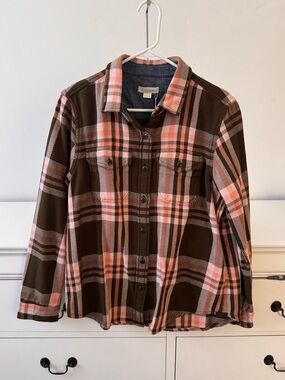🔥 Outerknown Blanket Shirt – Pink Brown Plaid (XS/S)